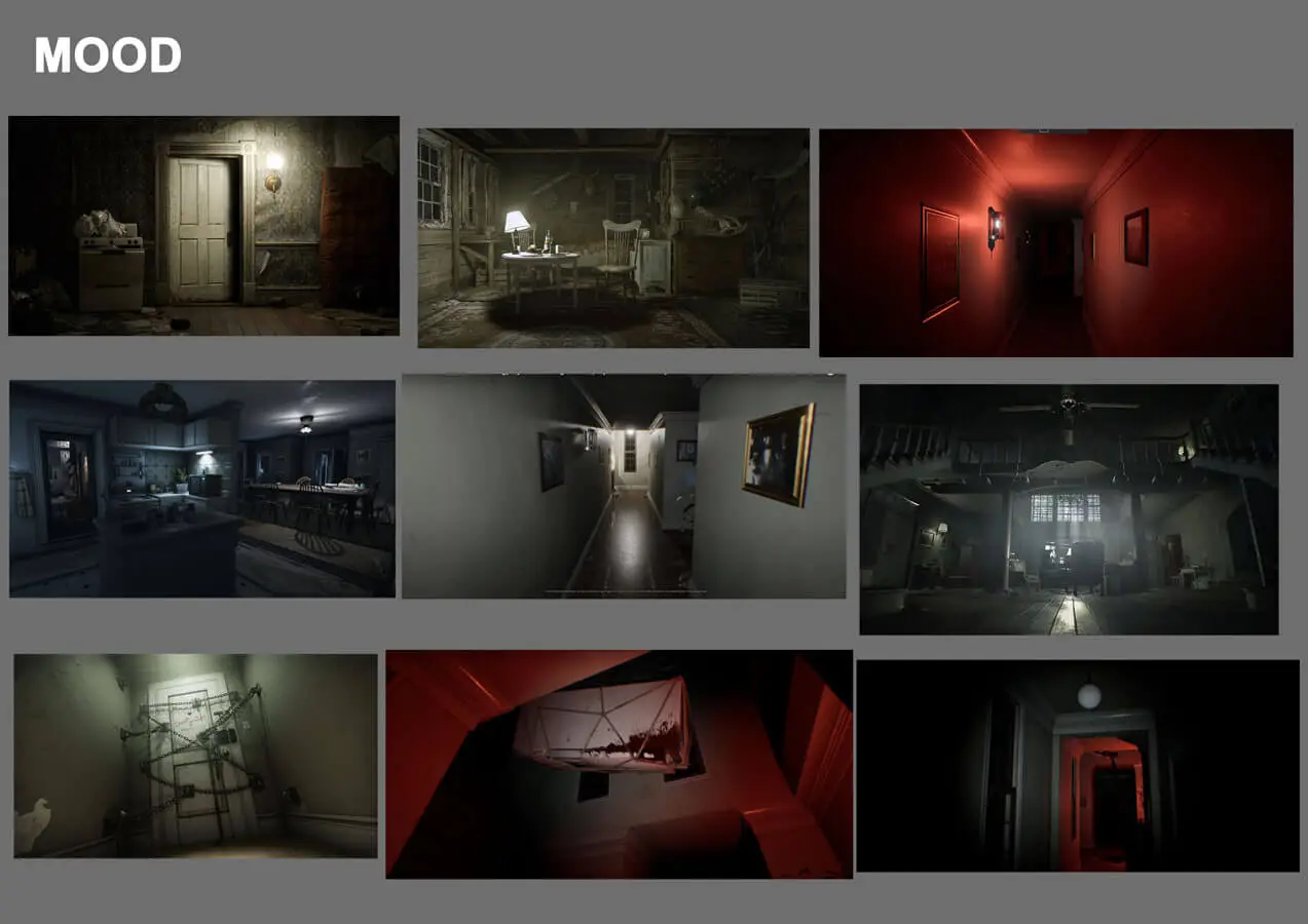 Collage of various horror screens used for inspiration