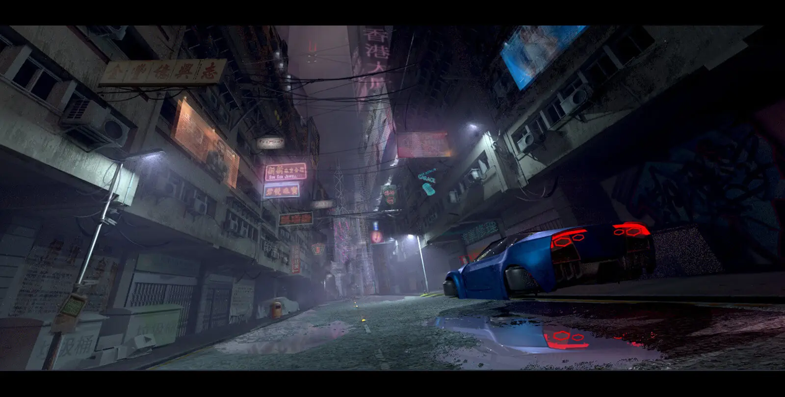 Concept art - futuristic city street