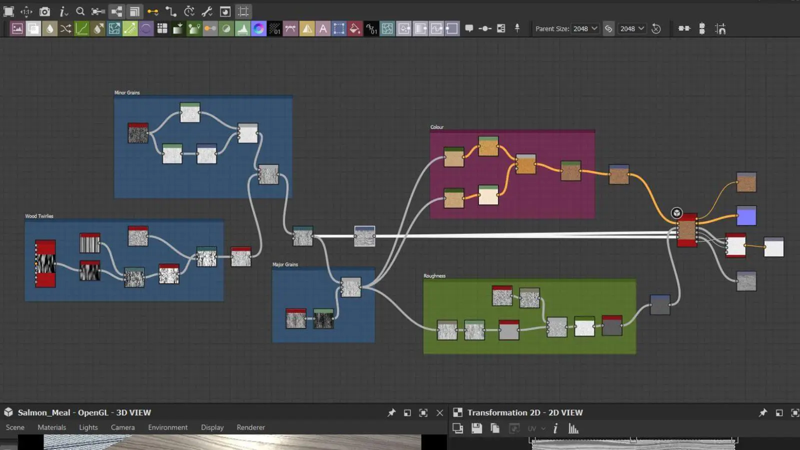 Complex workflow chart in Substance 3D Designer