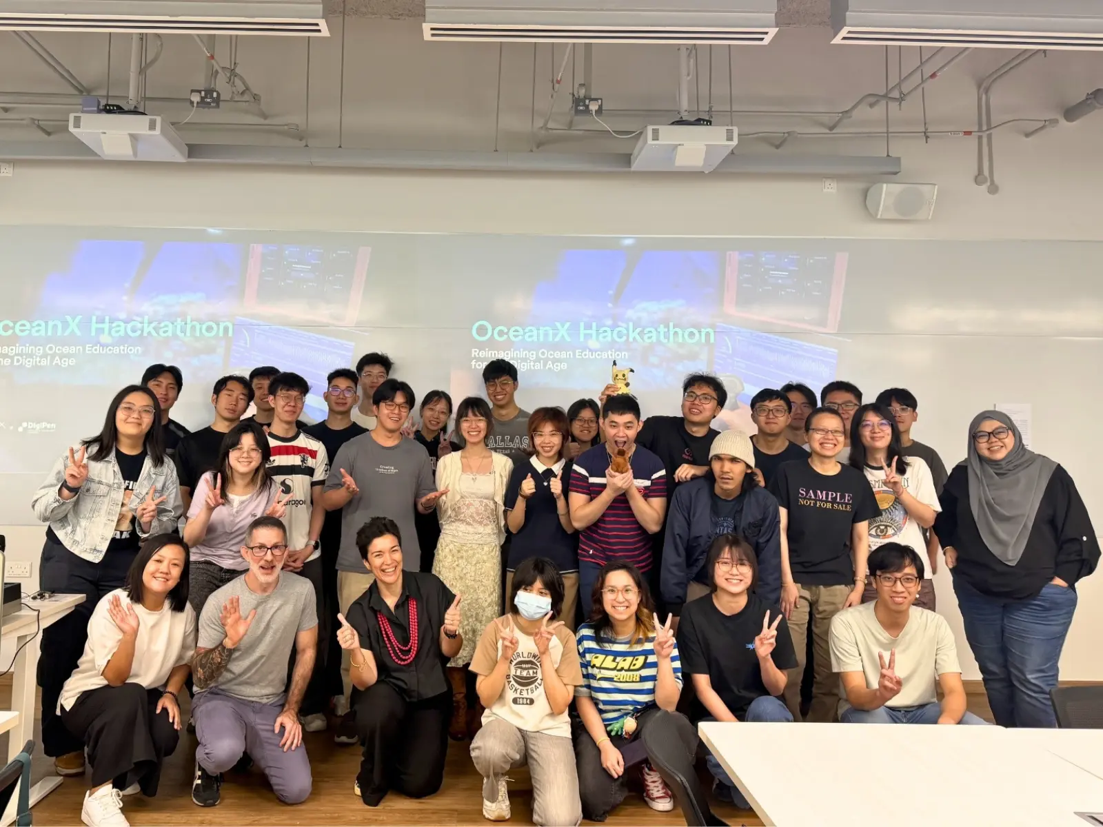 DigiPen and OceanX hackathon participants.