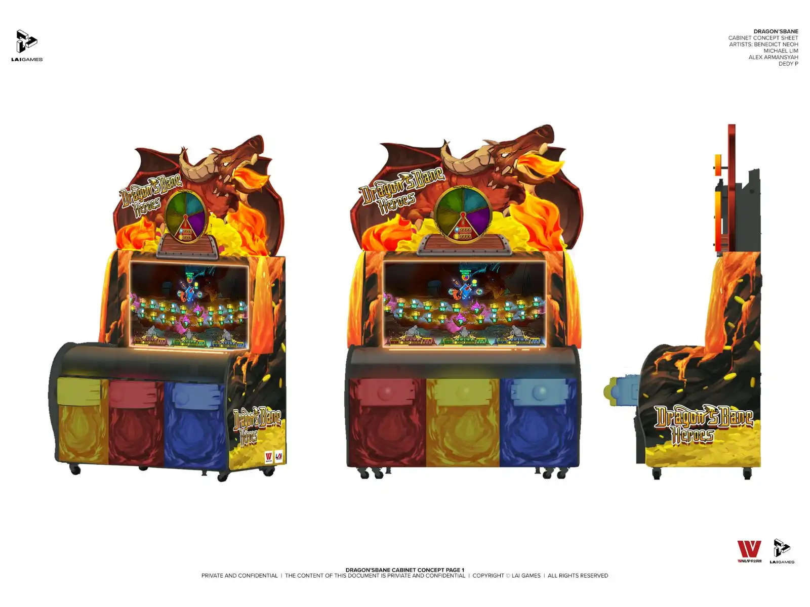 A 2D concept for an arcade machine called Dragon's Bane